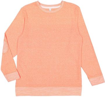 LAT Adult Harborside Melange French Terry Crewneck with Elbow Patches